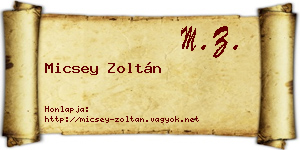 Micsey Zoltán névjegykártya