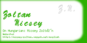 zoltan micsey business card